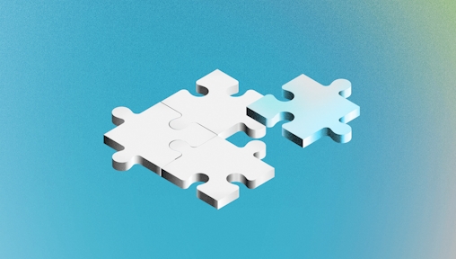 Image showing a jigsaw puzzle over a blue background.